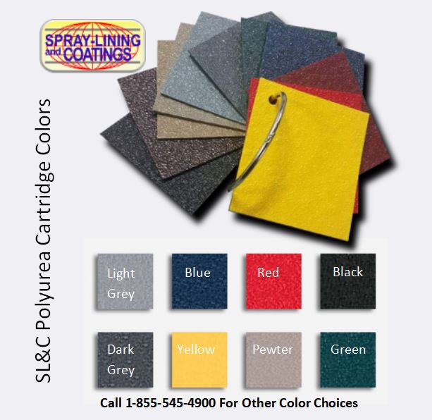 Colors for cartridge spray on truck bedliners